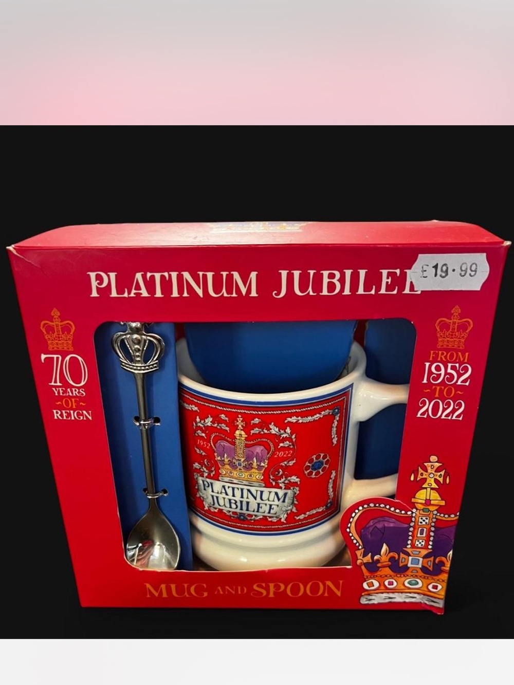 Platinum Jubilee Commemorative Red Mug and Spoon